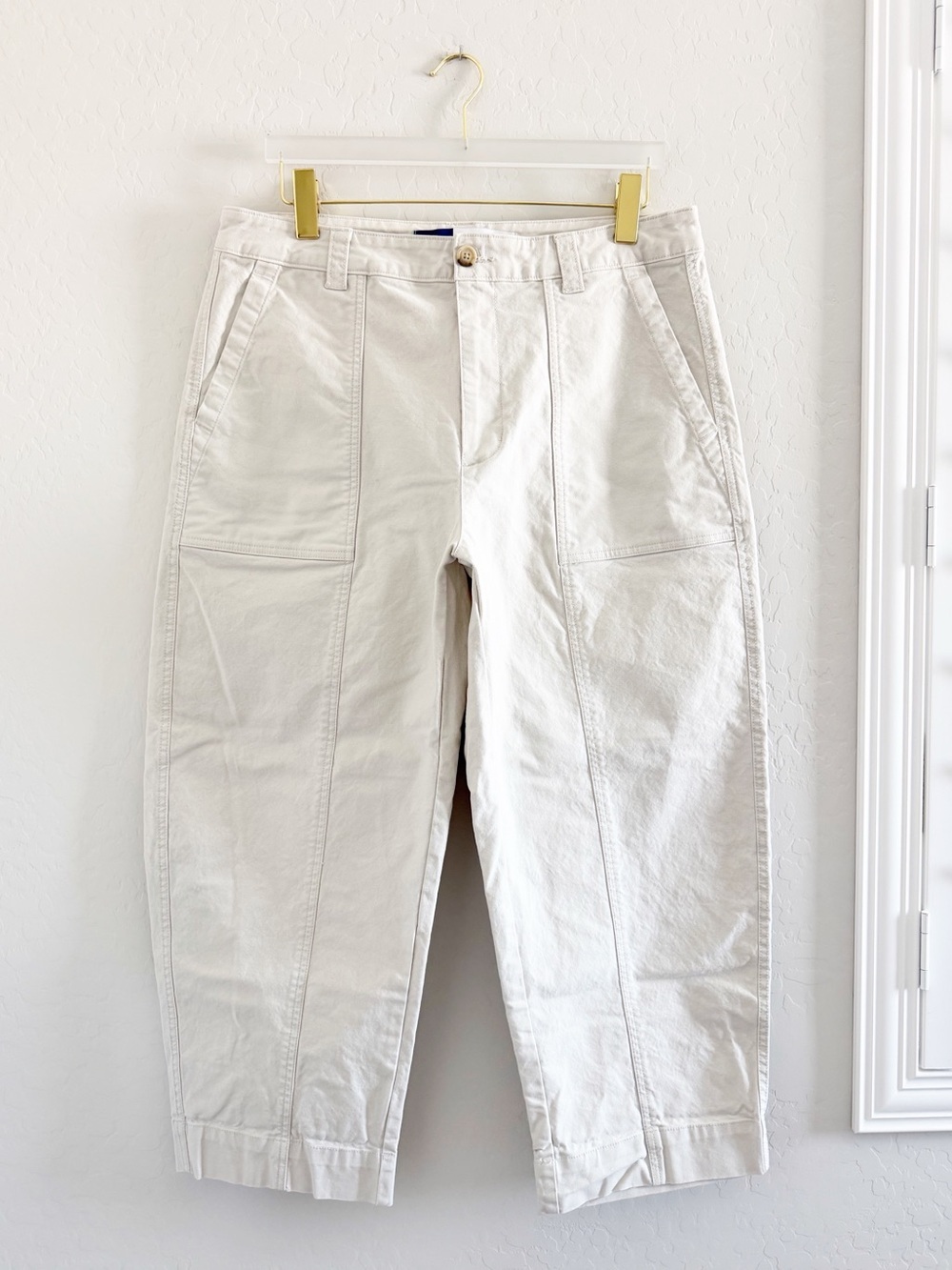 Old Navy High-Waisted Canvas Barrel Ankle Pants Size 14 - Picture 4 of 11